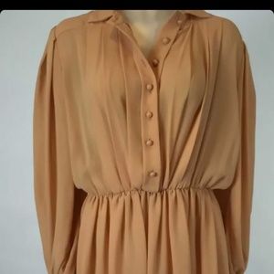 Apricot colored midi dress